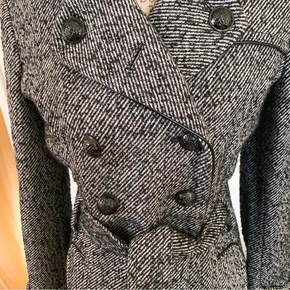 Banana Republic Herring Bone Trench Pea Coat - Picture 9 of 12